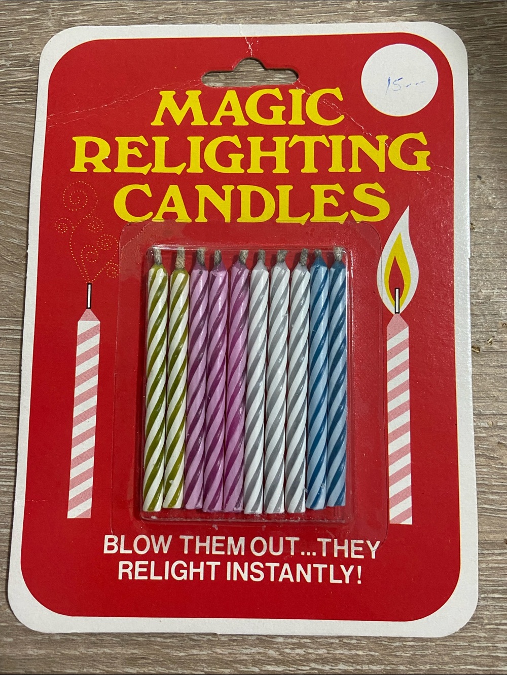 NEW Vintage Magic Re-Lite Birthday Candles 10-Pc Pack "Can't Blow em Out"